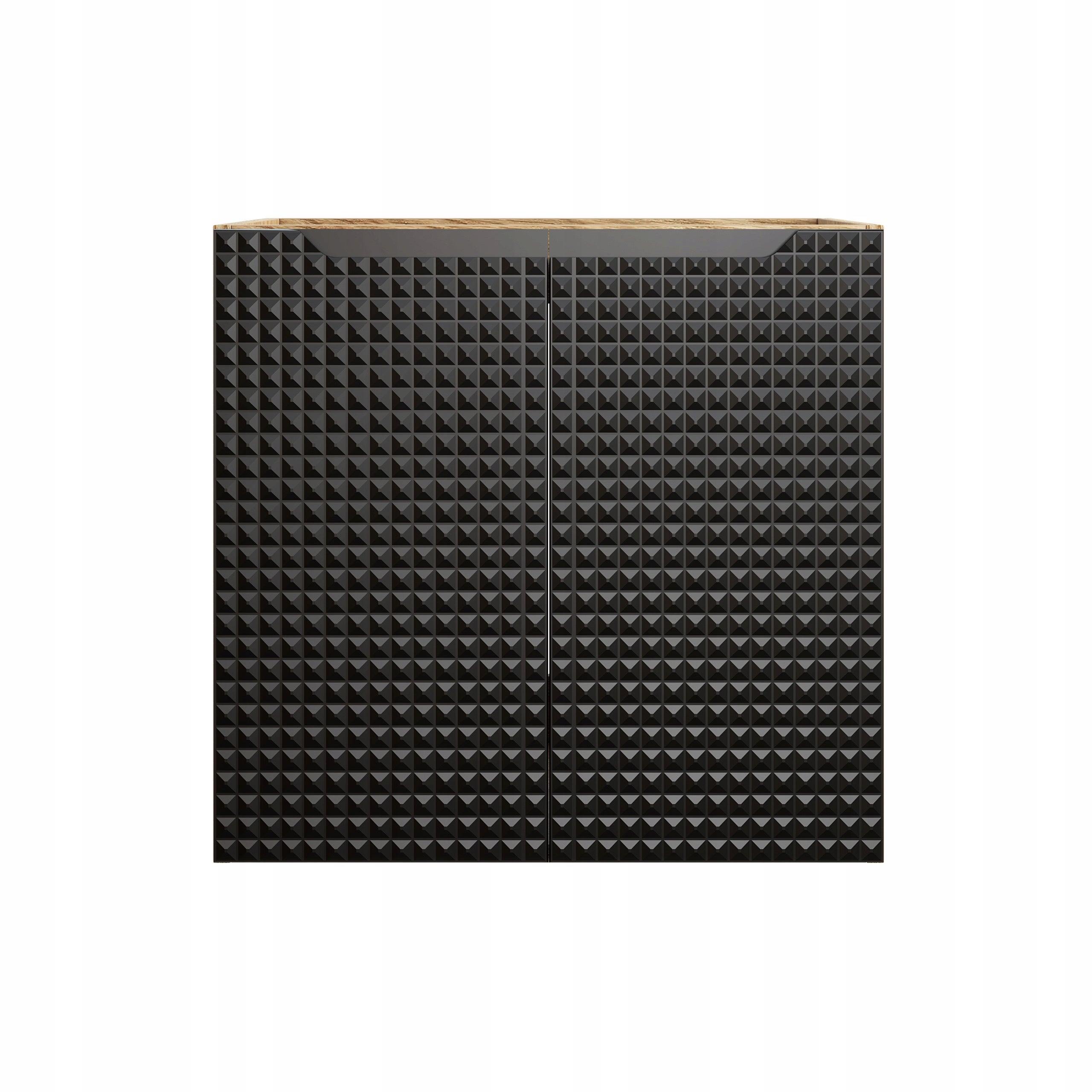 Szafka łazienkowa LUXOR 60 cm czarna dąb olejowany front 3D MDF wisząca - 6
