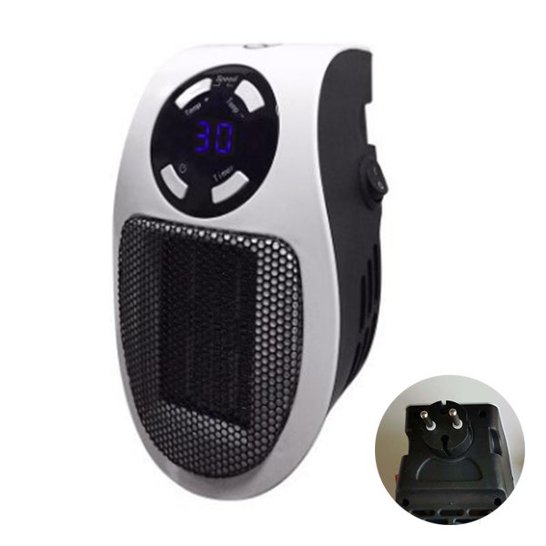 Energooszczędny grzejnik 500 W, mini termowentylator wtykowy, natychmiastowe ogrzewanie, ceramiczny grzejnik PTC - biały