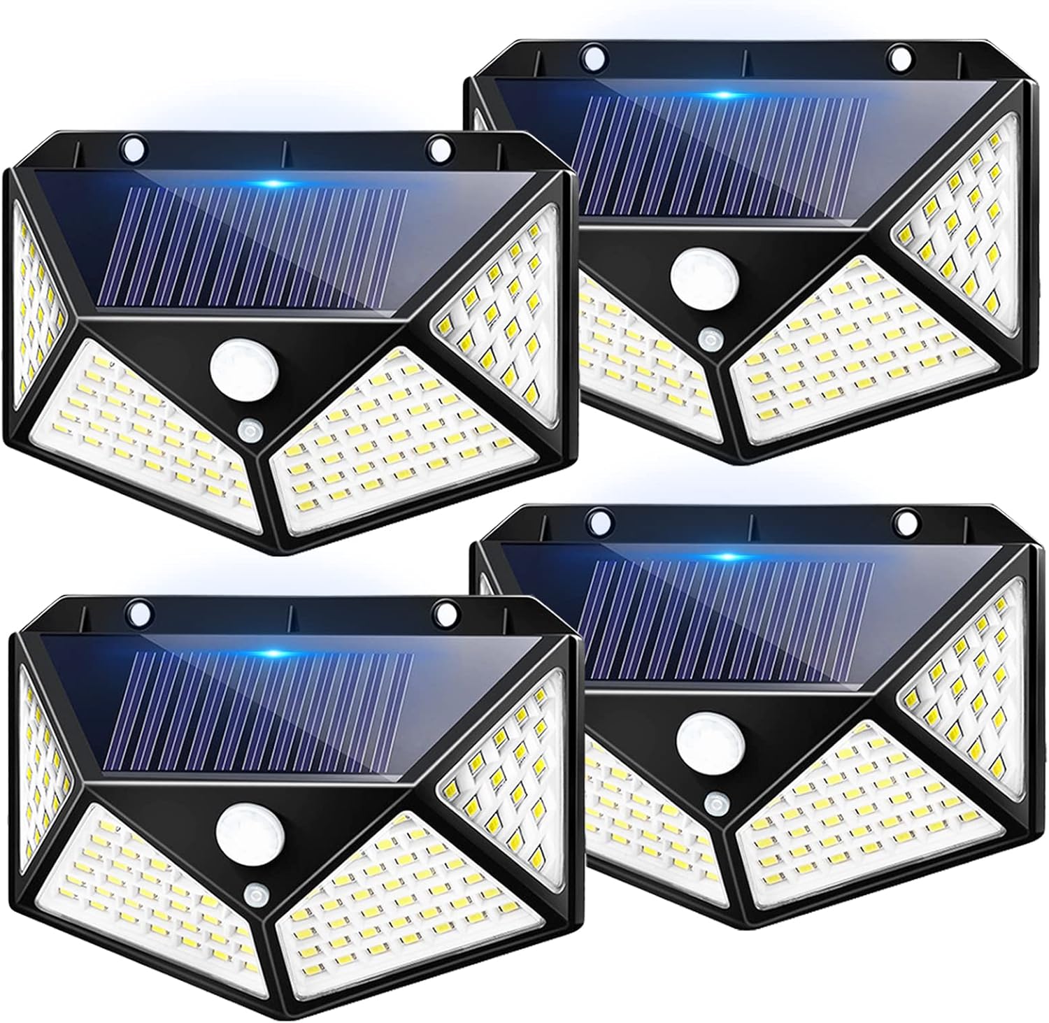 Lampa solarna zewnętrzna, 100 diod LED oświetlenie solarne zewnętrzne, 3 tryby reflektora solarnego zewnętrznego z czujnikiem ruchu