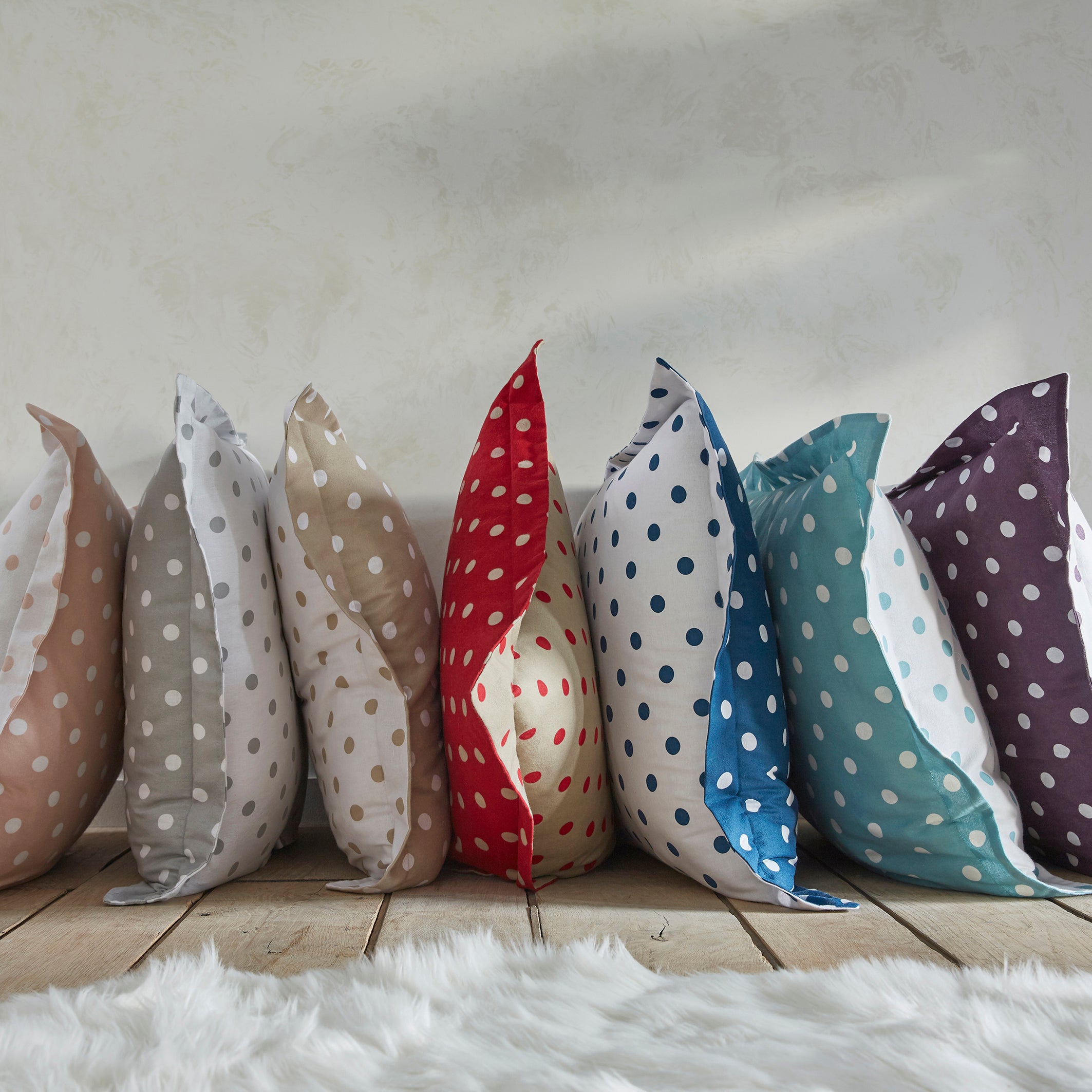 Housse de couette flanelle imprimée pois, Clarisse - Beige/blanc - 240 x 220 cm - 4