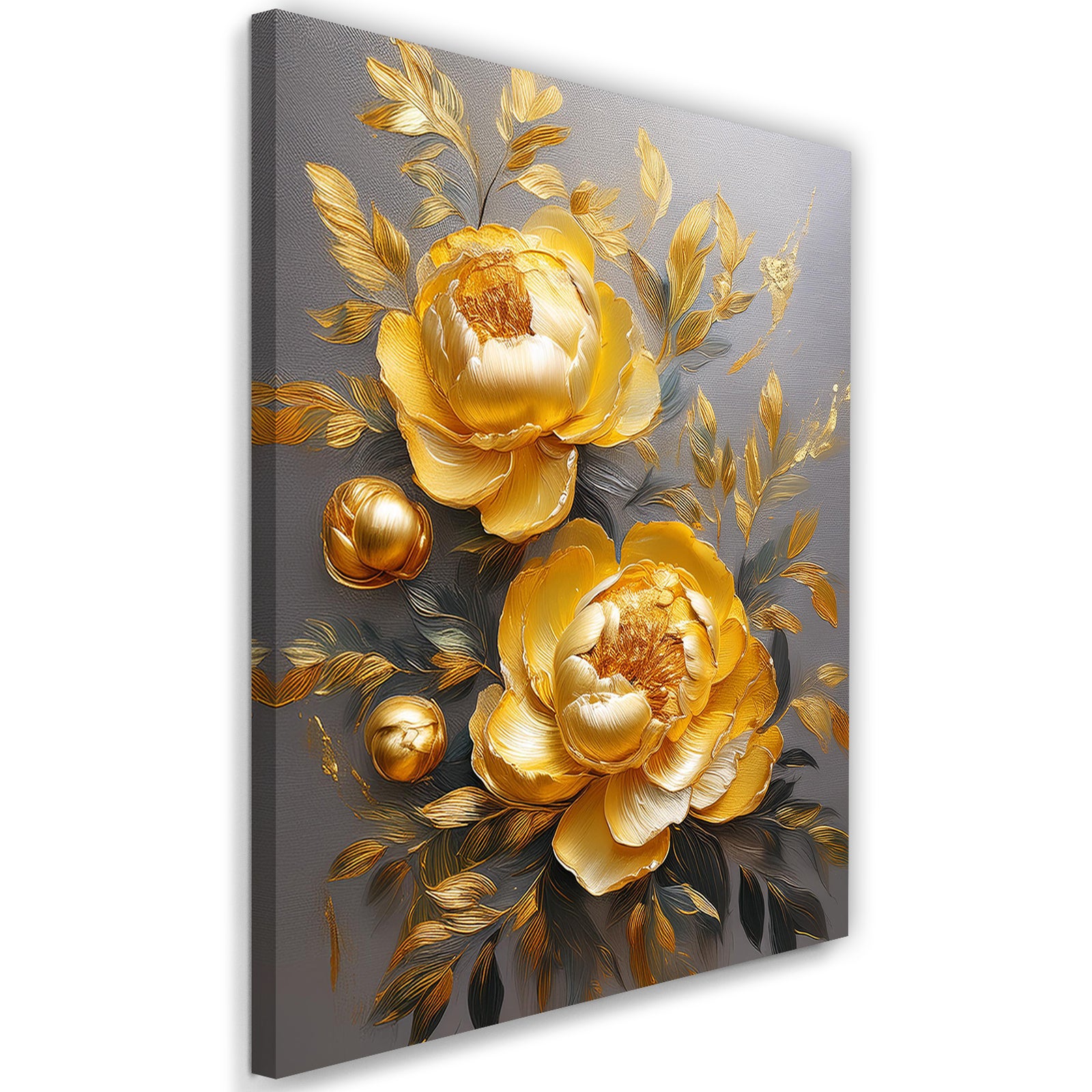 Obraz na płótnie, Złoty Kwiat Piwonii Glamour 40x60