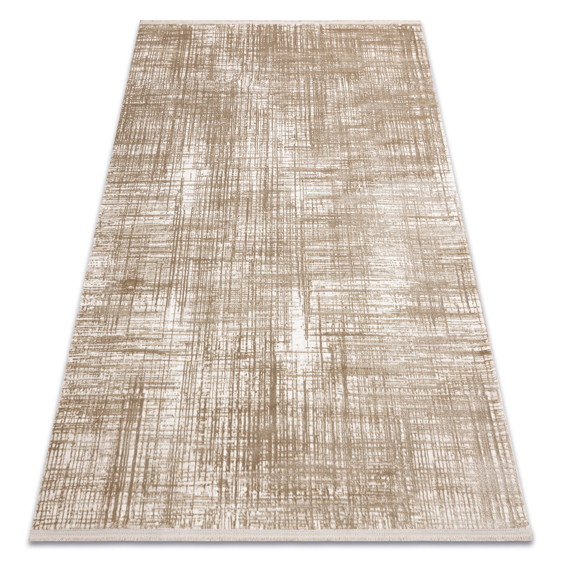 Dywan DUKE A0357 beż - Vintage, strukturalny, bardzo miękki, frędzle 160x220 cm