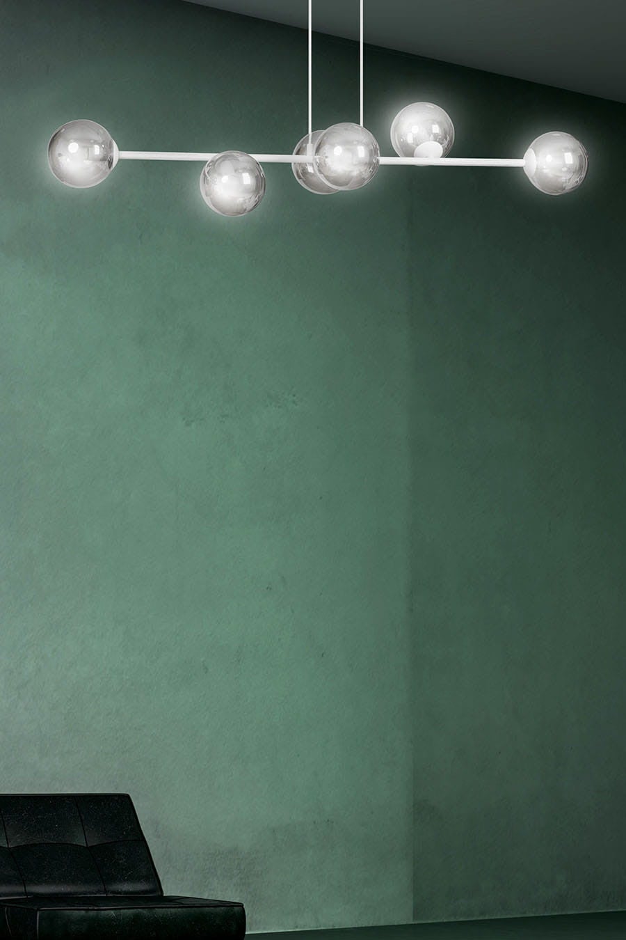 Lampa wisząca Rossi biała dymiona 6xE14x10W wym: 100 x 110 cm szkło Emibig - 7