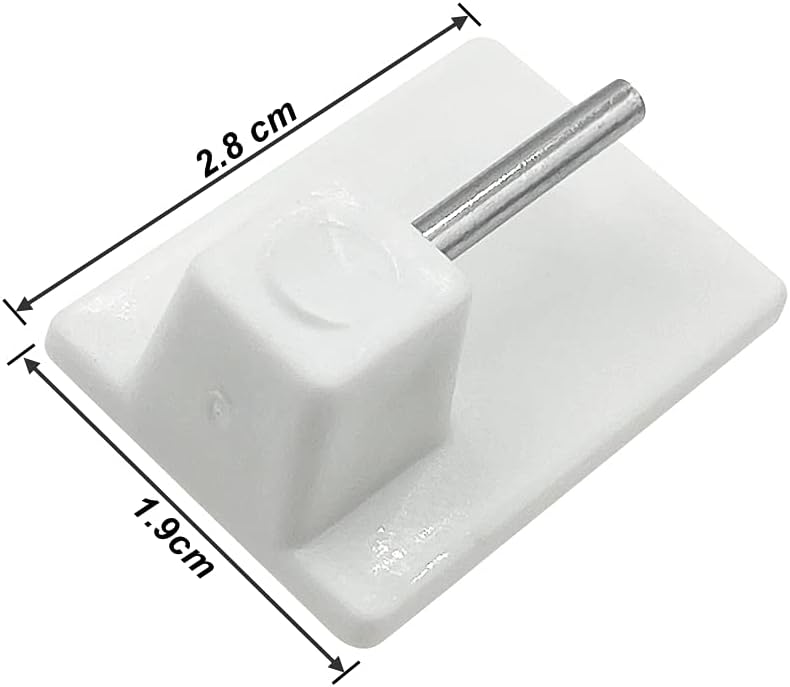 20 Ganci Autoadesivi Per Tende In Plastica Bianca | Adesivi Forti Per Aste, Asciugamani E Chiavi | Per Bagno, Cucina, Camera