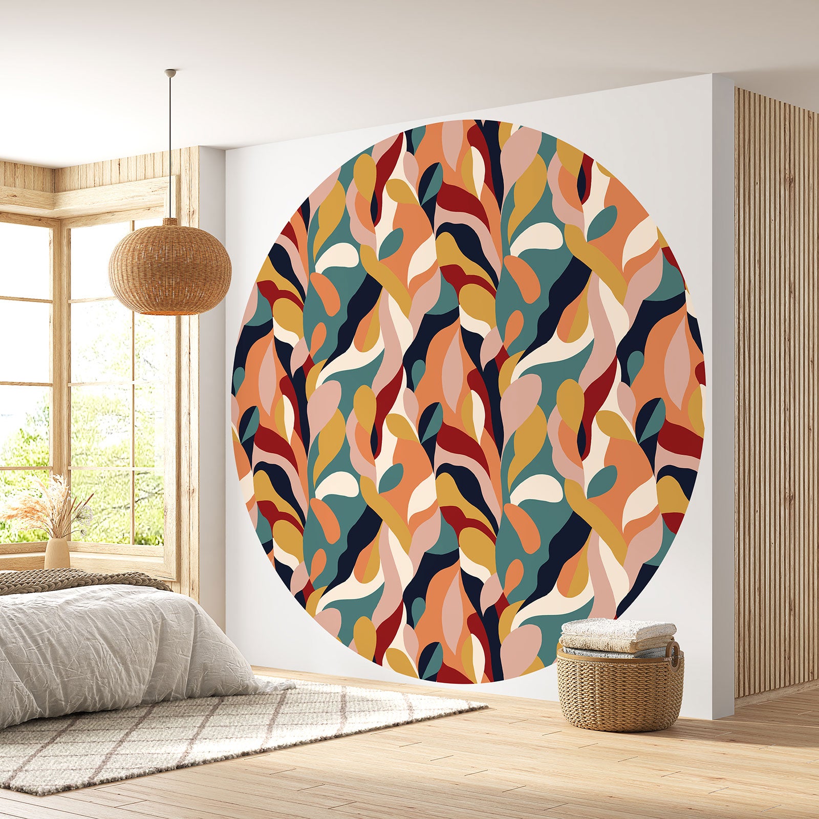 Papier peint rond / cercle - Design -224 - Diamètre 250 cm en 4 Parties ...