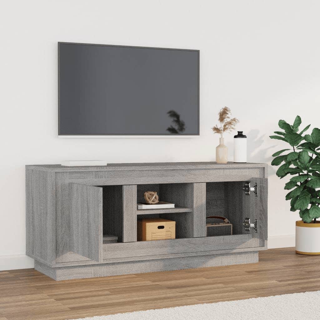 Meuble TV sonoma gris 102x35x45 bois d'ingénierie - 3