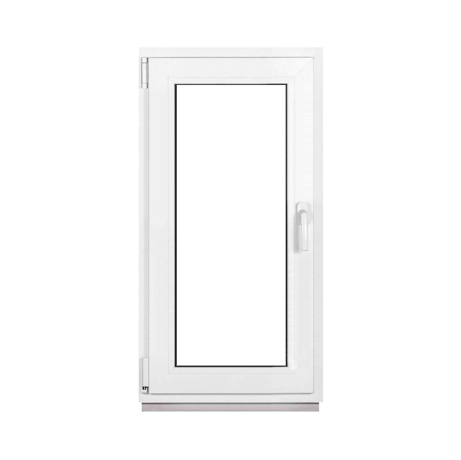Ventana pvc blanca 65 x 115 cm (650 x 1150 mm), para sótano, doble acristalamiento, oscilobatiente, apertura a la izquierda
