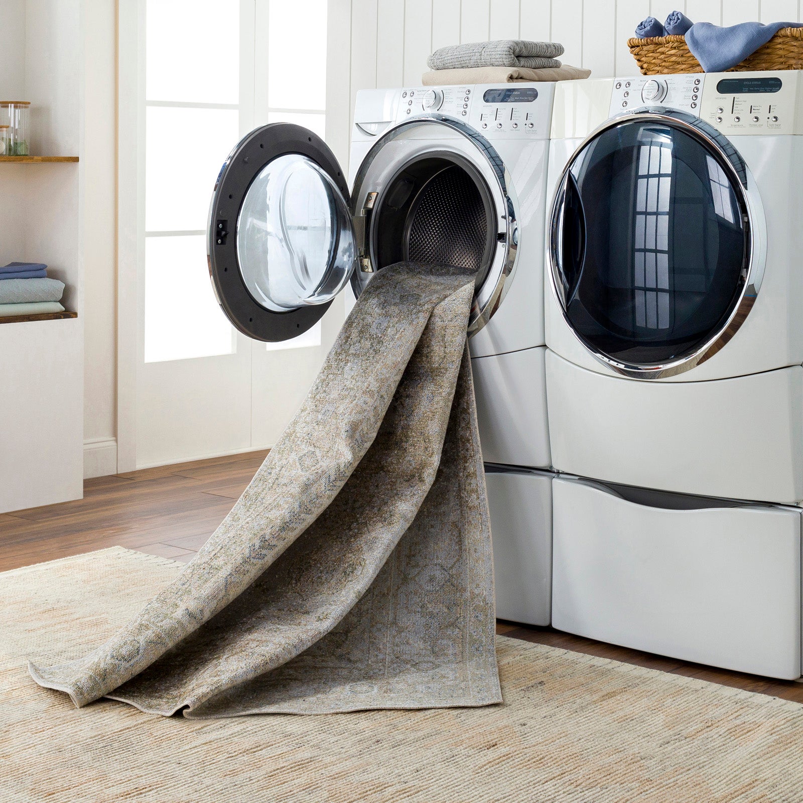 LIVABLISS Tapis Vintage Lavable en Machine Vert/Brun 160x213 - 7