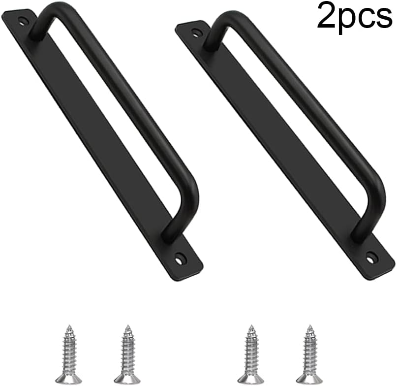 (Czarne, 148 mm) 2 sztuki wytrzymałych aluminiowych klamek do drzwi wewnętrznych i zewnętrznych, drzwi stodołowych,