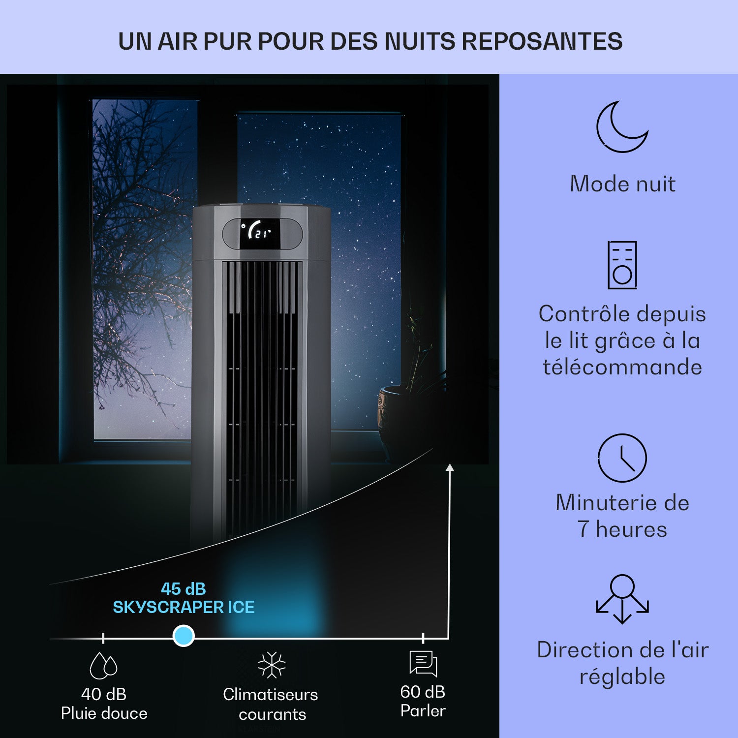 Rafraîchisseur d'air - Klarstein - silencieux - Ventilateur humidificateur d'air - 7 L - refroidisseur d'air - Noir - 4