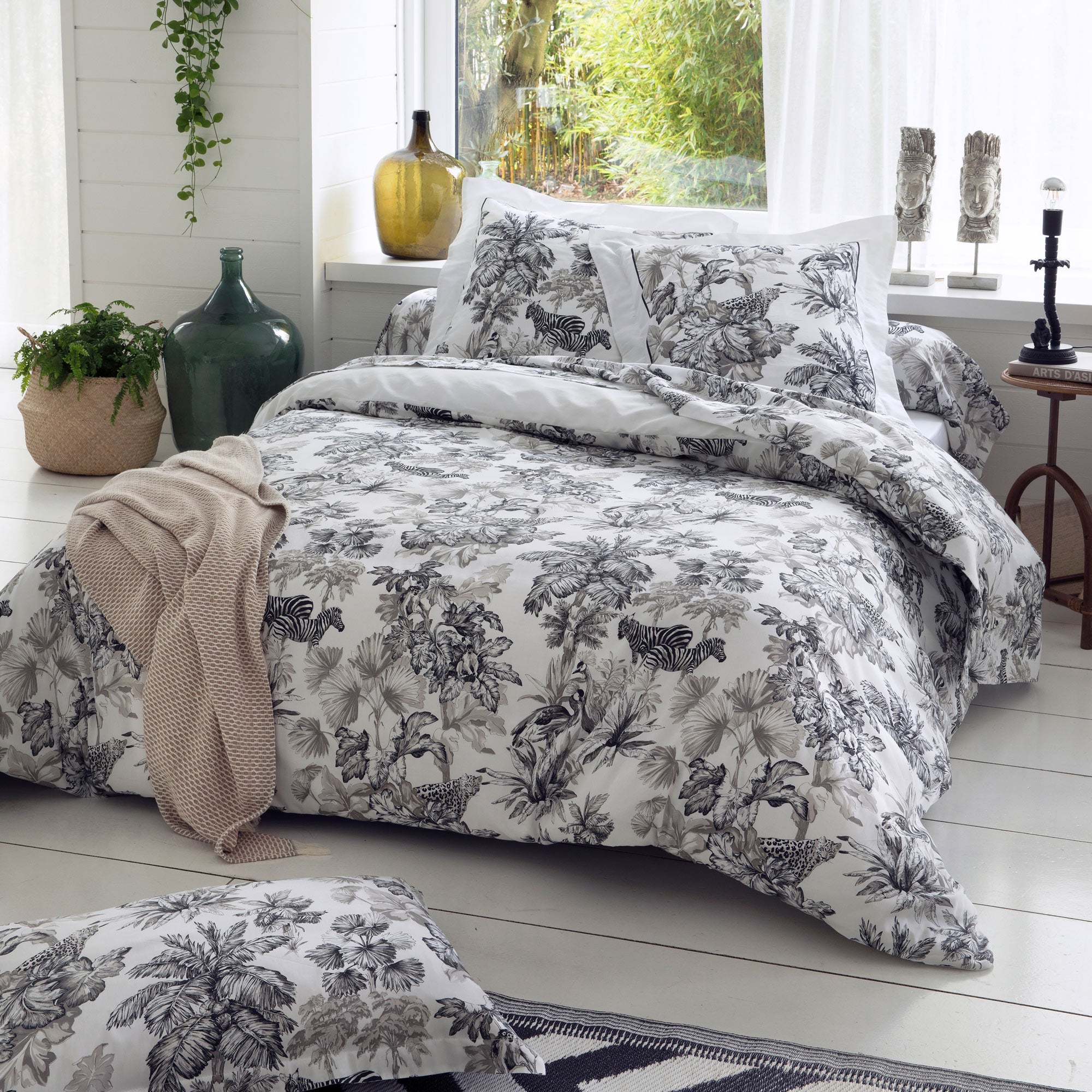 Housse de couette 140x200 cm satin de coton SAVANE blanc - 2