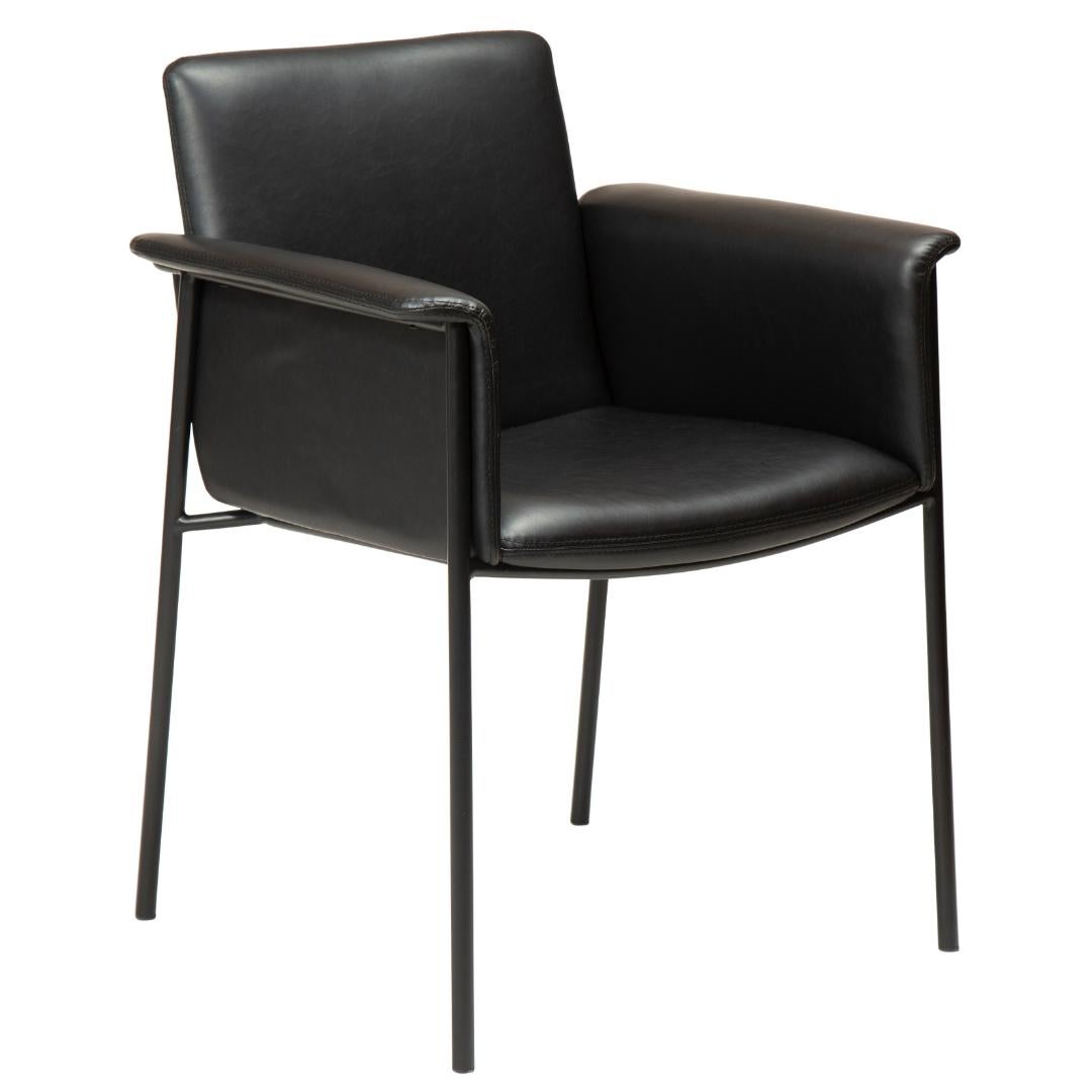 Vale Dan-Form krzesło stołowe z podłokietnikami PU skóra sztuczna czarny.