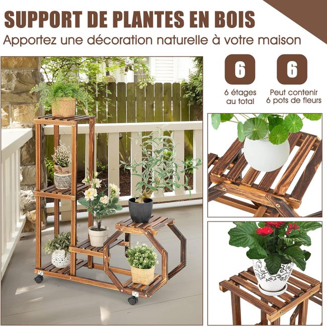 Soporte para plantas de madera con forma de pirámide, plegable tipo escalera con 3 estantes, 80 x 37 x 93 cm, marrón. - COMFORTXL | Leroy Merlin Soporte para plantas de madera con forma de pirámide, plegable tipo escalera con 3 estantes, 80 x 37 x 93 cm, marrón. - COMFORTXL | Leroy Merlin