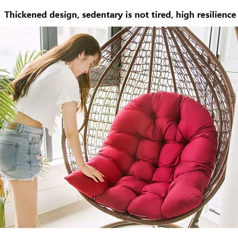 Balançoire Suspendue Panier Coussin, Hanging Egg Chair Hammock Tapis Chaise Siège Amorti Fauteuil Coussin Déhoussable pour Patio Jardin - 3