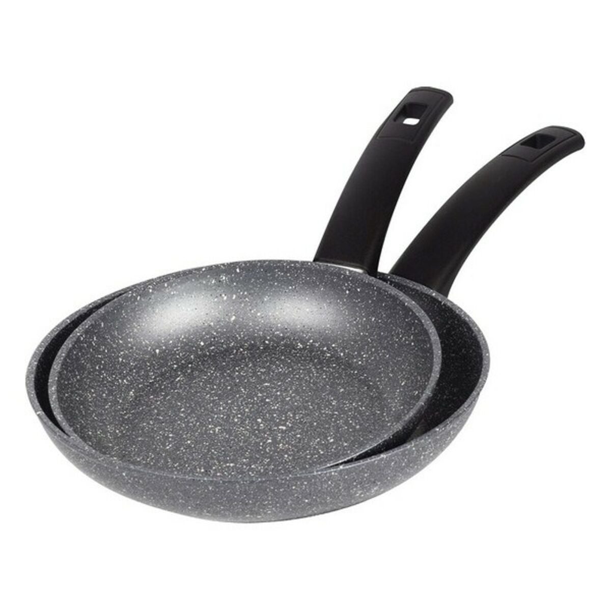 SAN IGNACIO Set 2 padelle (24+28cm) salvaspazio in alluminio per induzione linea Click&Cook