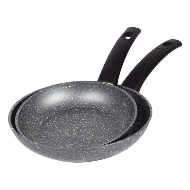 SAN IGNACIO Set 2 padelle (24+28cm) salvaspazio in alluminio per induzione linea Click&Cook SAN IGNACIO Set 2 padelle (24+28cm) salvaspazio in alluminio per induzione linea Click&Cook