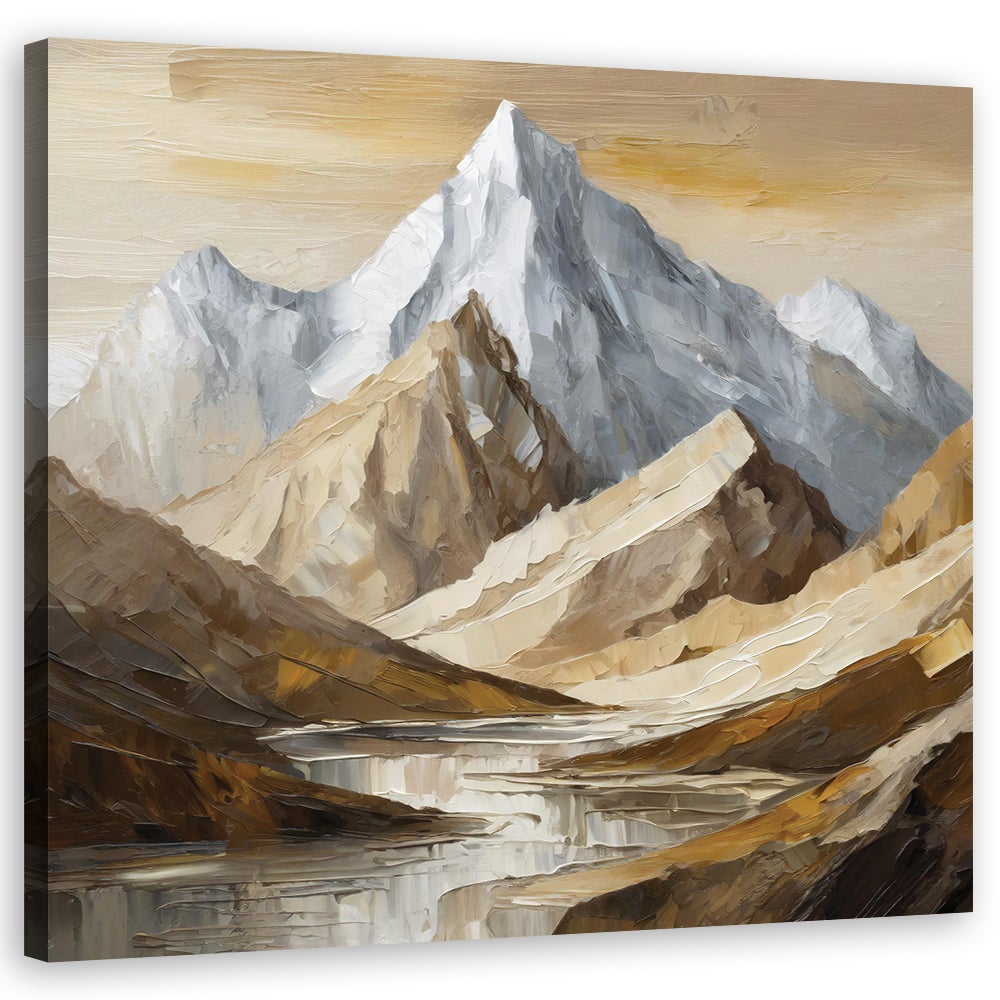 Obraz na płótnie, Góry Malowany krajobraz 30x30