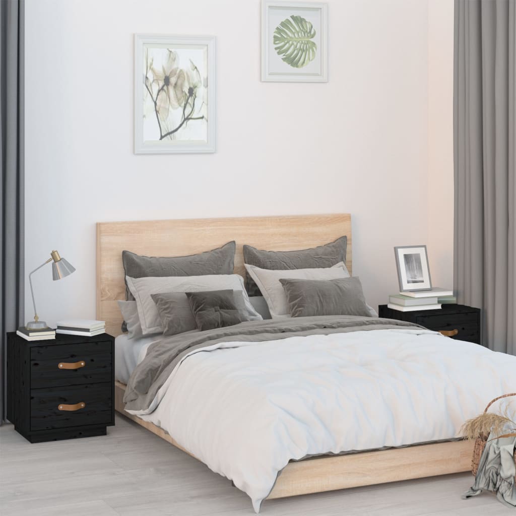 Table de chevet Table d'appoint Table de nuit noir 40x33,5x46 cm bois