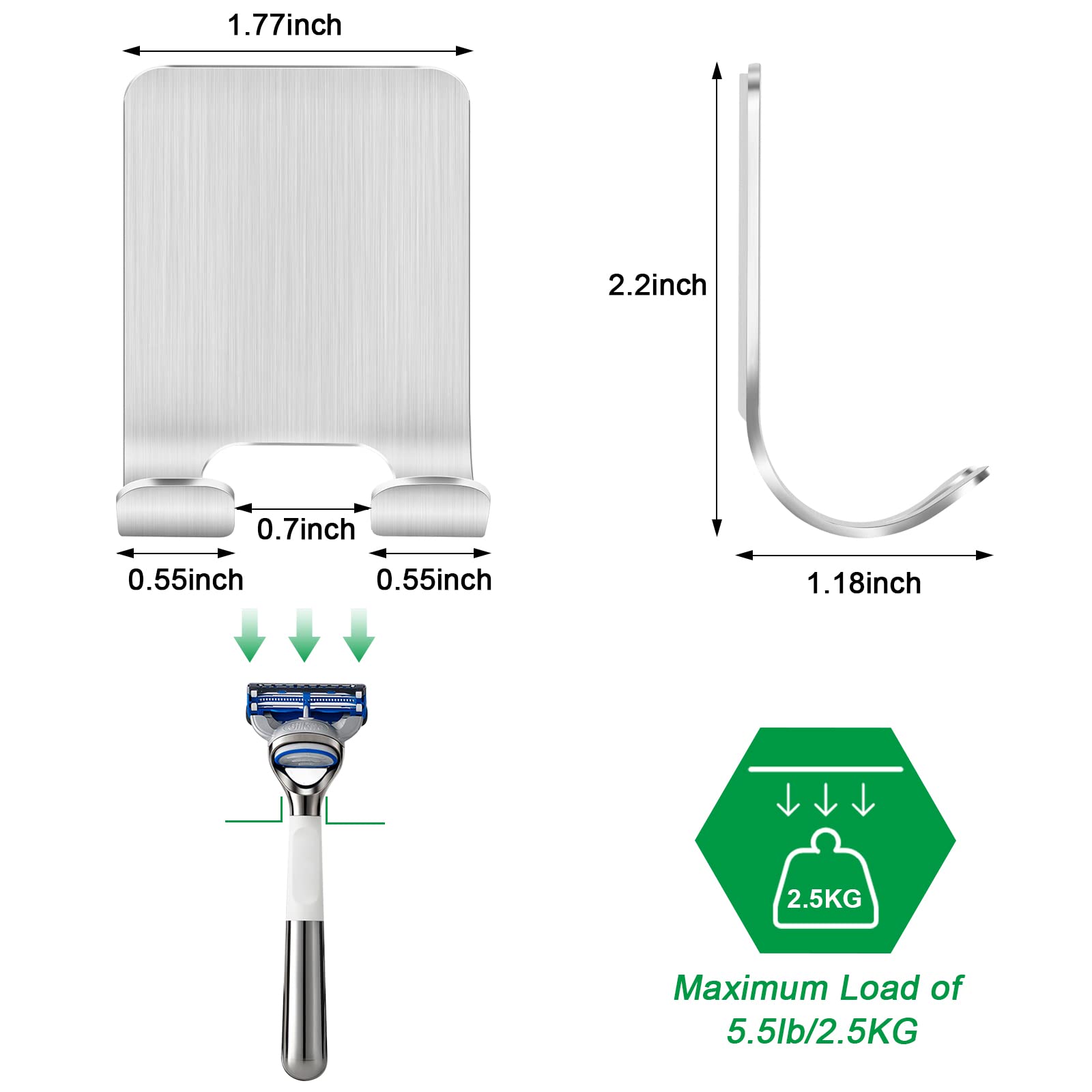 Ventose Con Gancio 5kg 12 Ganci A Ventosa Super Resistenti - Portata Fino A 5kg, Per Bagno Cucina Finestra Senza Foratura Soluzione Pratica Pareti Lisce