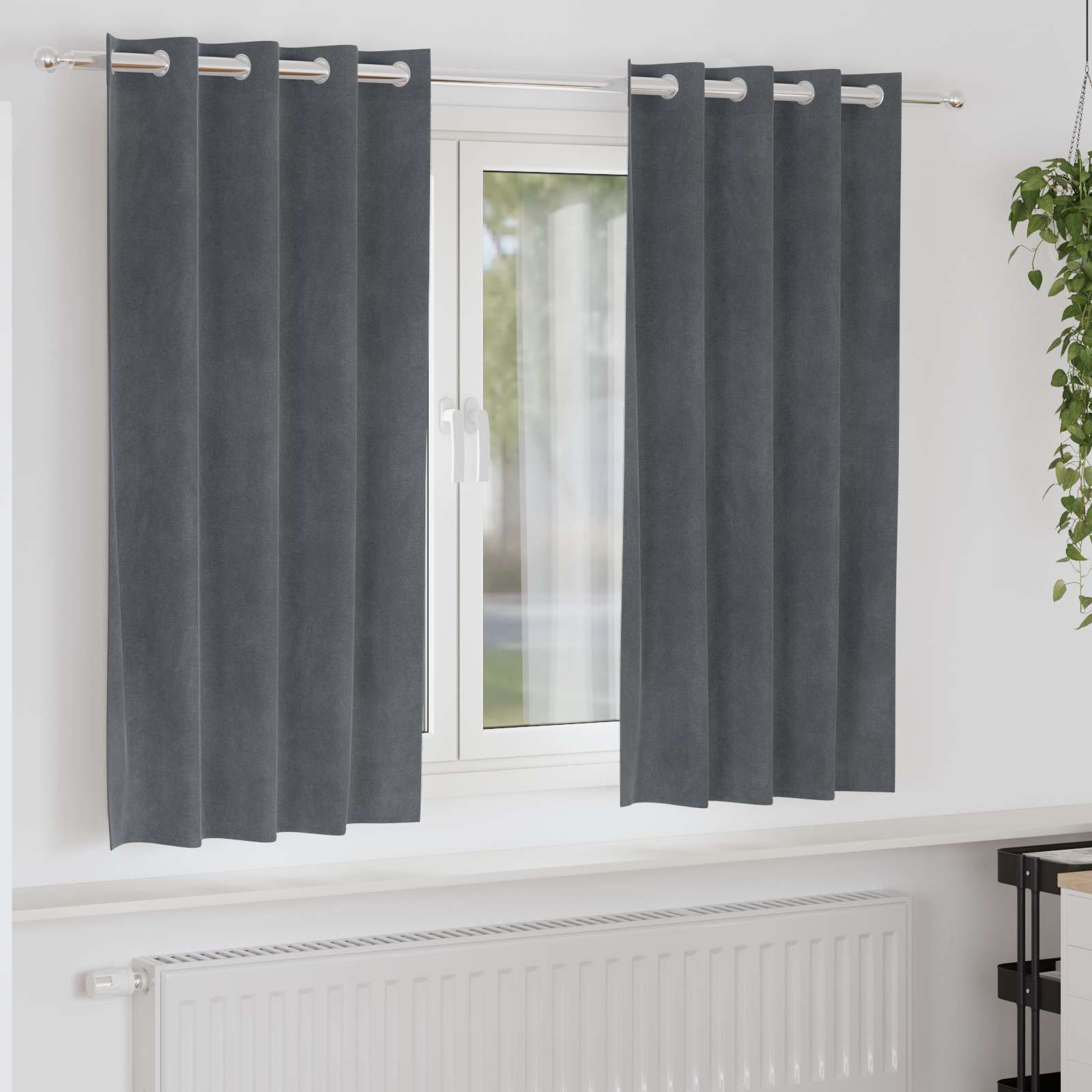 Zasłony zaciemniające 2 pcs Jasnoszary 140 x 175 cm Aksamit vidaXL