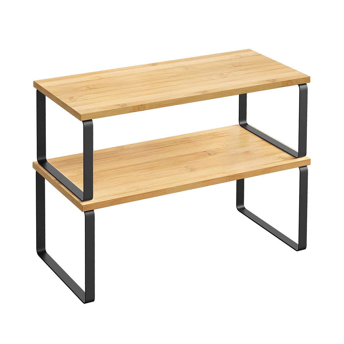 Songmics Negro + Natural Especiero De Metal Y Madera, / 19,5 X 39,7 X 15,5 Cm ; 18,5 X 39,7 X 13,6 Cm - Imagen 3