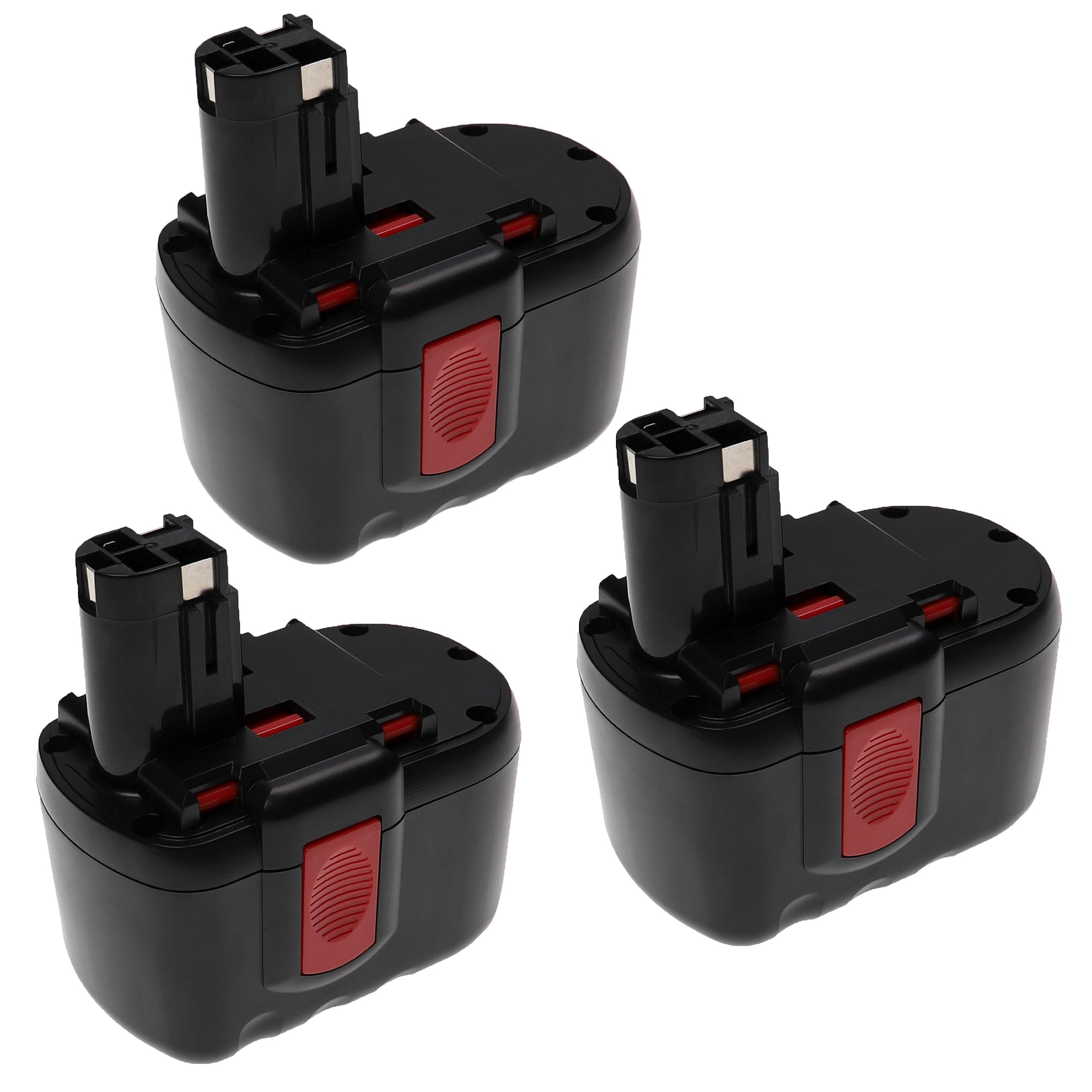 Vhbw 3X Batería Compatible Con Bosch GBH24VF, BACCS 24V, GBH-24V, 52324B, GKS 24V, GCM24V, GKG 24V Herramienta (2000 MAh, NiMH, 24 V