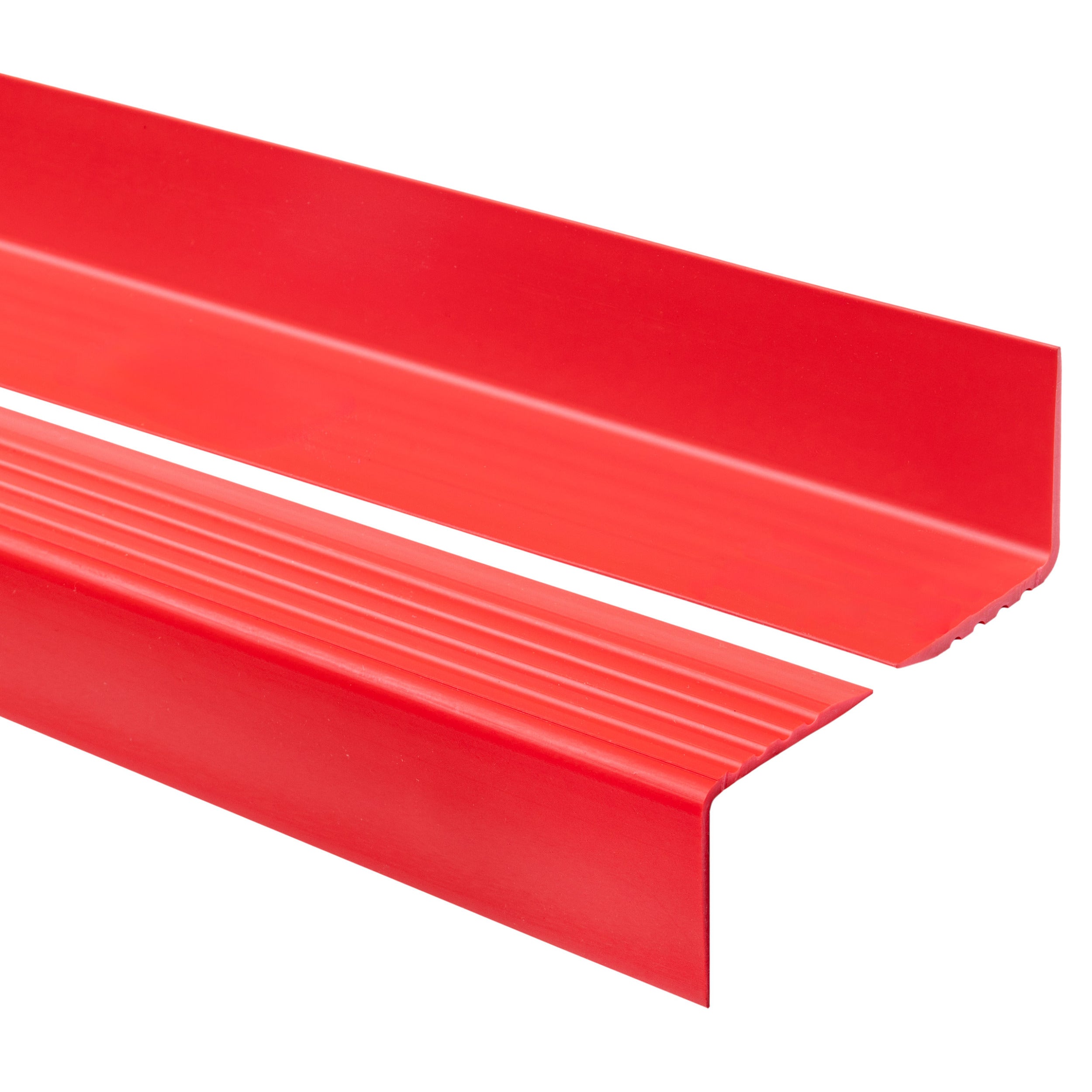 Profil schodowy ostrzegawczy 50x50 mm PVC na krawędzie stopni antypoślizgowy - 150 cm, czerwony