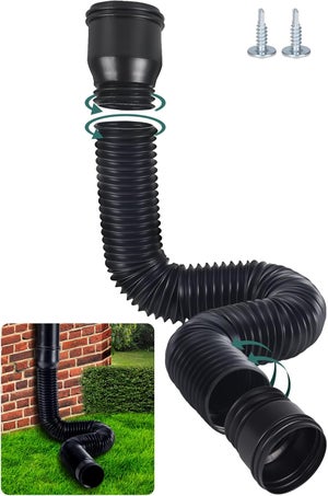 Extension Télescopique De Gouttière - Connecteur Flexible Brun - Longueur Ajustable 50 à 150 Cm - Anti-Inondation