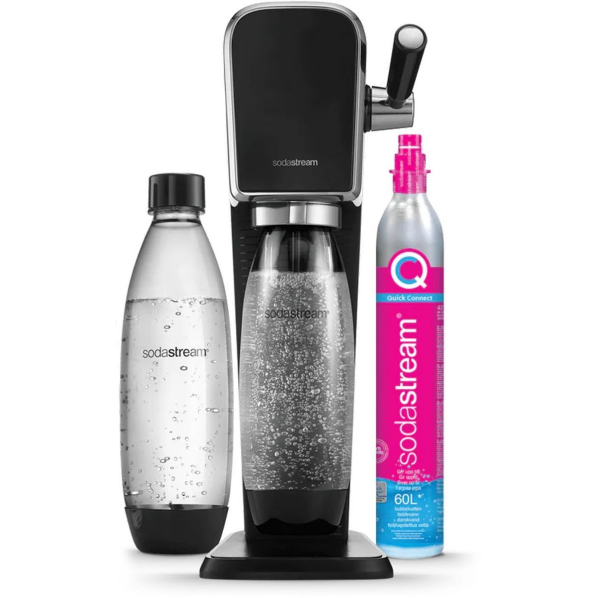 SodaSteam Soda Maker - + Macchina per acqua frizzante Lavastoviglie Black Art Bundle - 2
