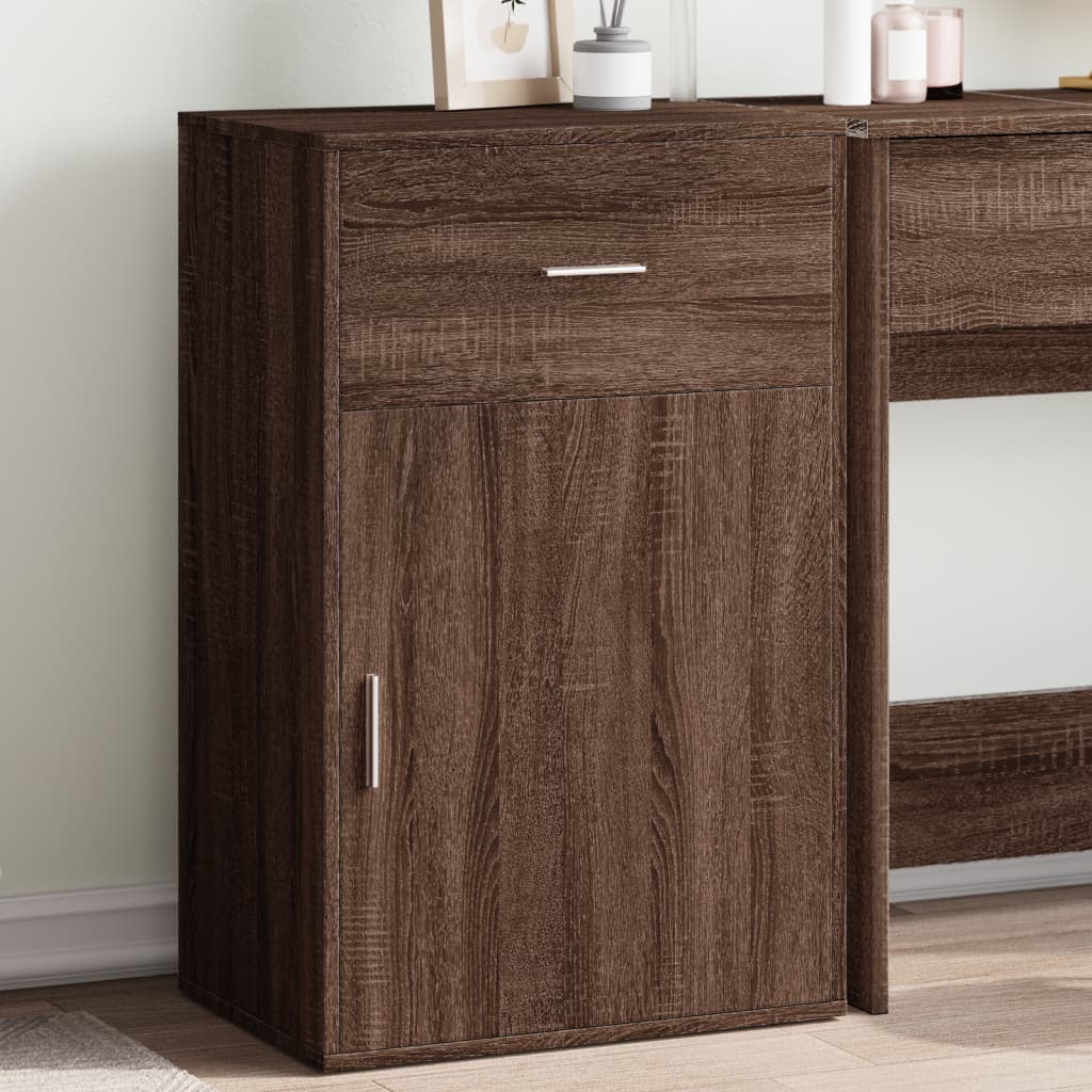 Armoire Latérale Chêne Marron - 60x30x50 Cm - Bois D'ingénierie