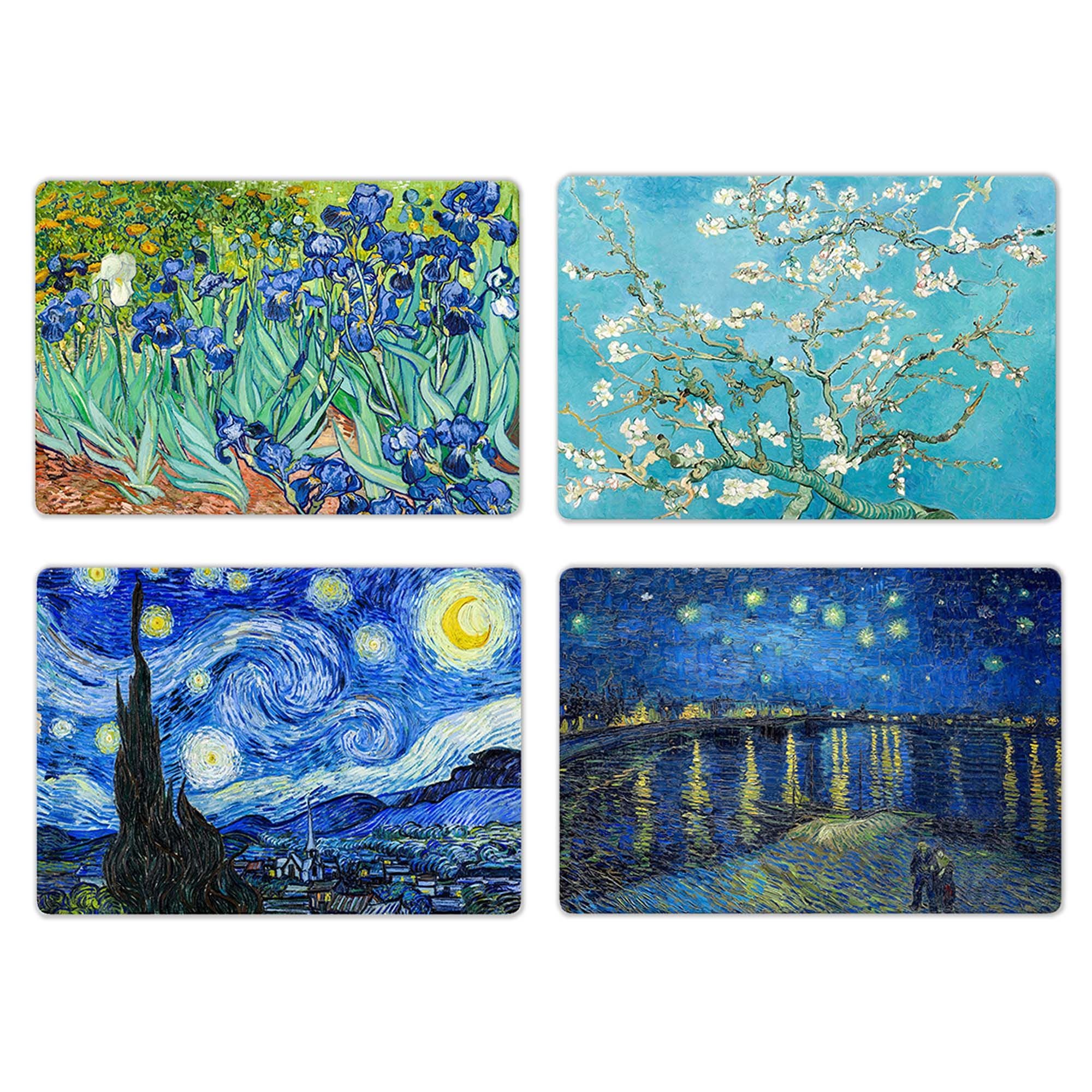 Set 6 Tovagliette Americane Lavabili 45x30 Cm – In Vinile Antiscivolo, Impermeabili, Proteggono Da Graffi E Calore – Motivi Blu Di Delft, Giallo Antico – Per Cucina E Sala Da Pranzo