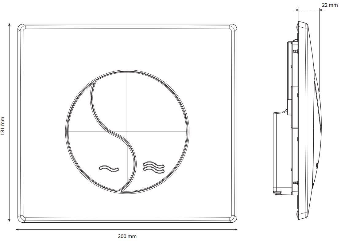 SIAMP - Plaque de déclenchement Yin Yang blanc - 31180010 - 3