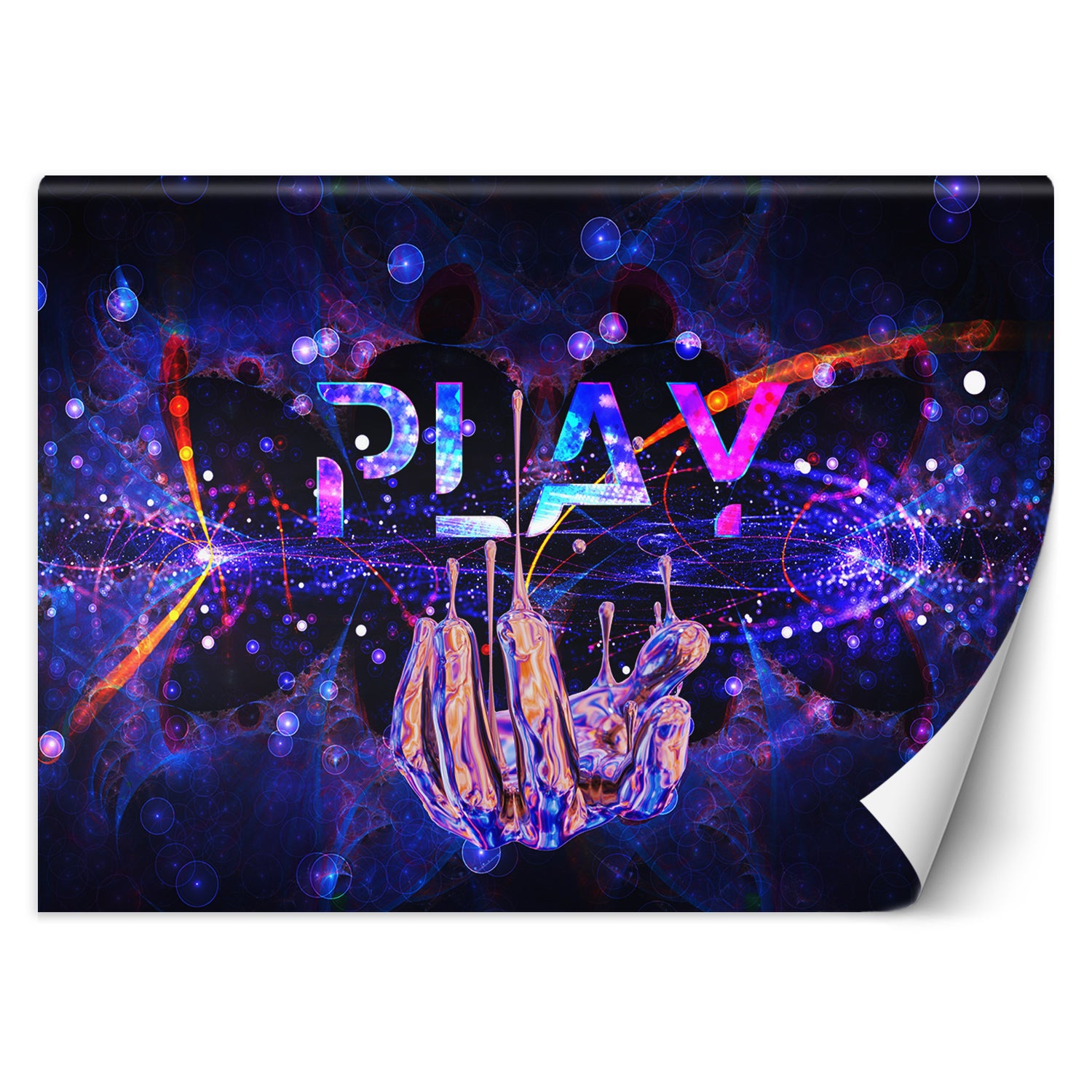 Fototapeta, do pokoju gracza Neon z napisem Play 250x175