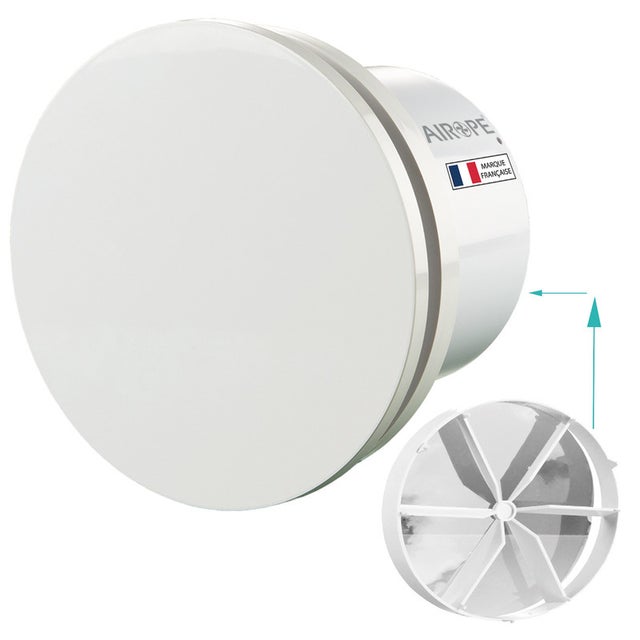 AIROPE-BRISE-C-100 mm Ventilateur, VMC, Extracteur d'Air avec Clapet Anti-Retour,Faible Consommation d'énergie,pour Salle de Bain,Cuisine,Bureau,WC