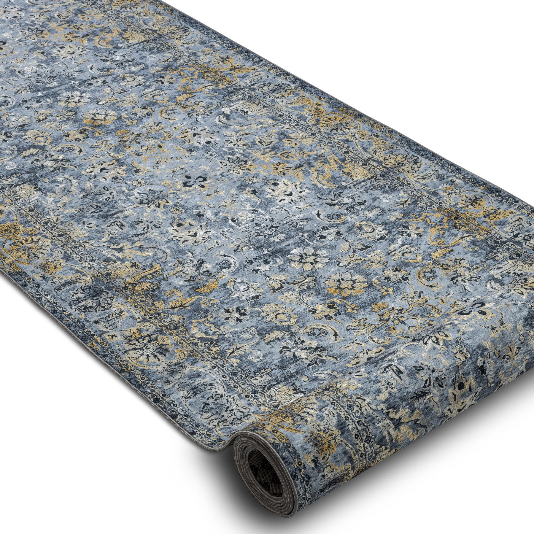 TAPIS DE COULOIR antidérapant LOTUS NOMAD 29671 Ornement gris lavable 120cm 120x370 cm - 2
