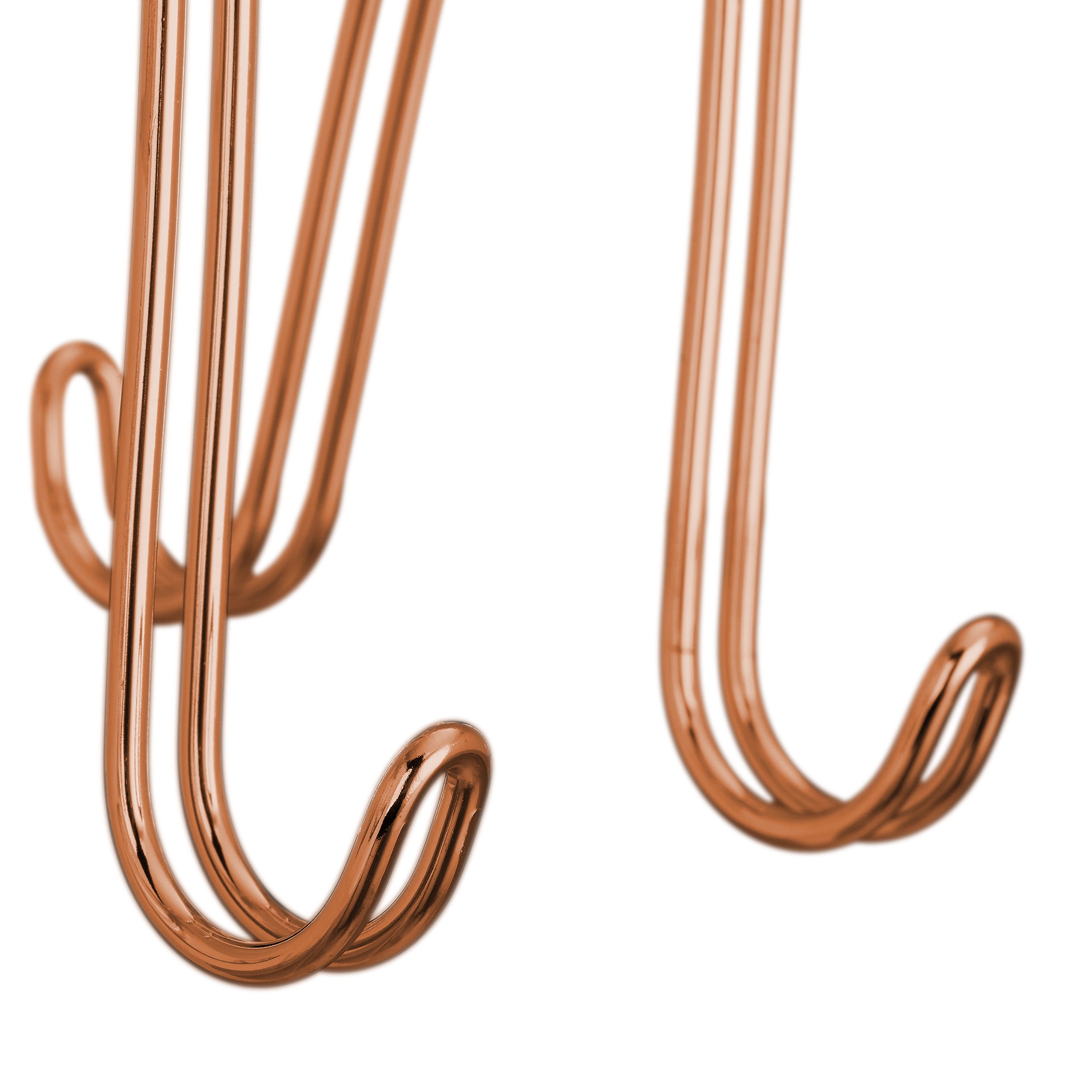 4 Grucce Portacinture in Metallo, Moderno Appendino per Cravatte, Salvaspazio, 14 Ganci da Armadio, Rame - 7