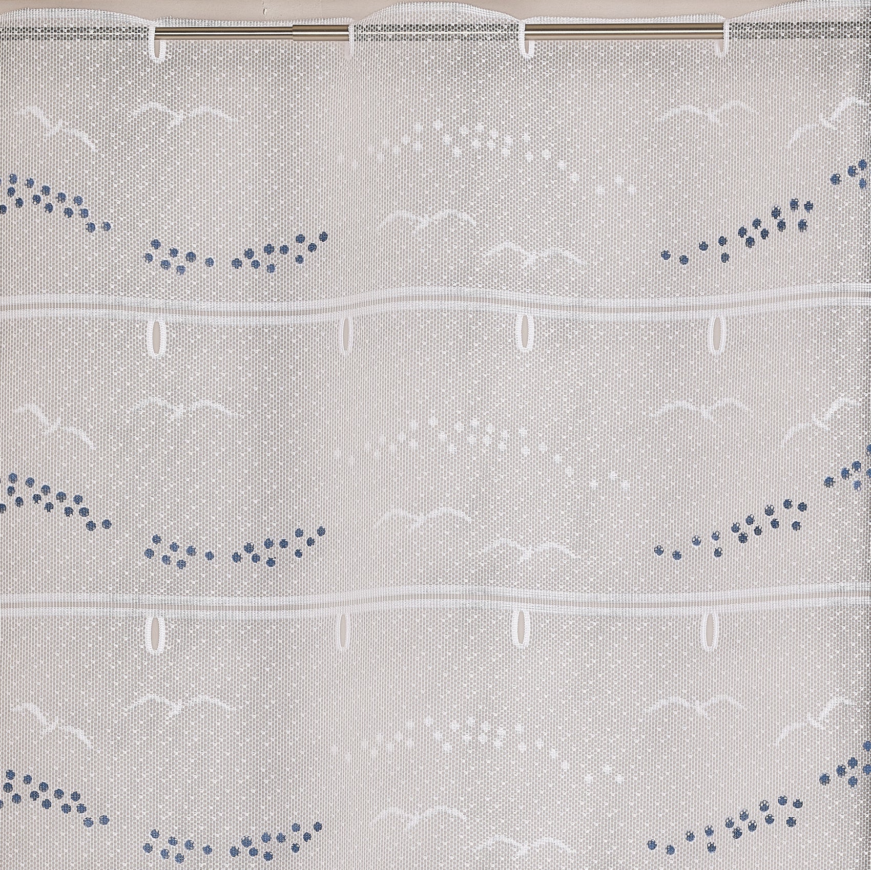 Modulable en maille à motif mouettes - Blanc - 60x160 cm - Polyester - 2