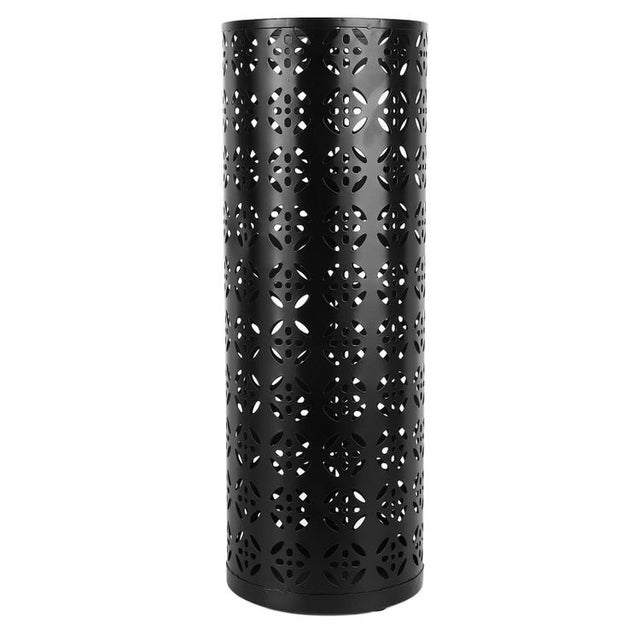 Porte-parapluies rond en métal ajouré 23x15x15cm, antirouille et élégant, pour entrée et bureau, noir – ComfortXL