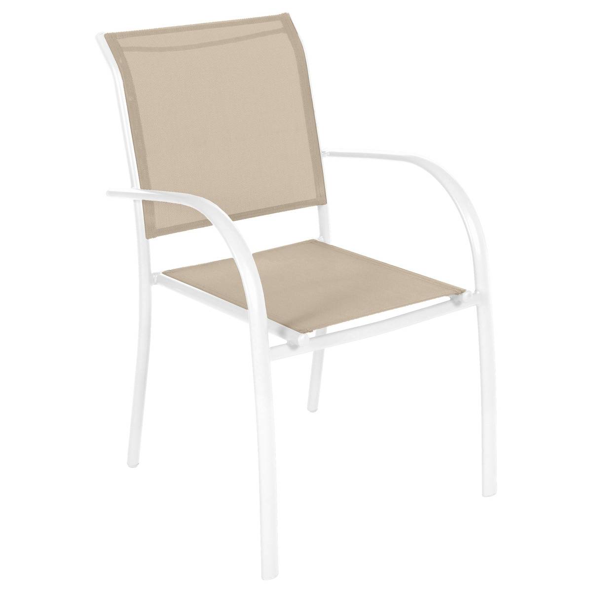 Fauteuil de jardin empilable Piazza Lin & Blanc - Hespéride - 2