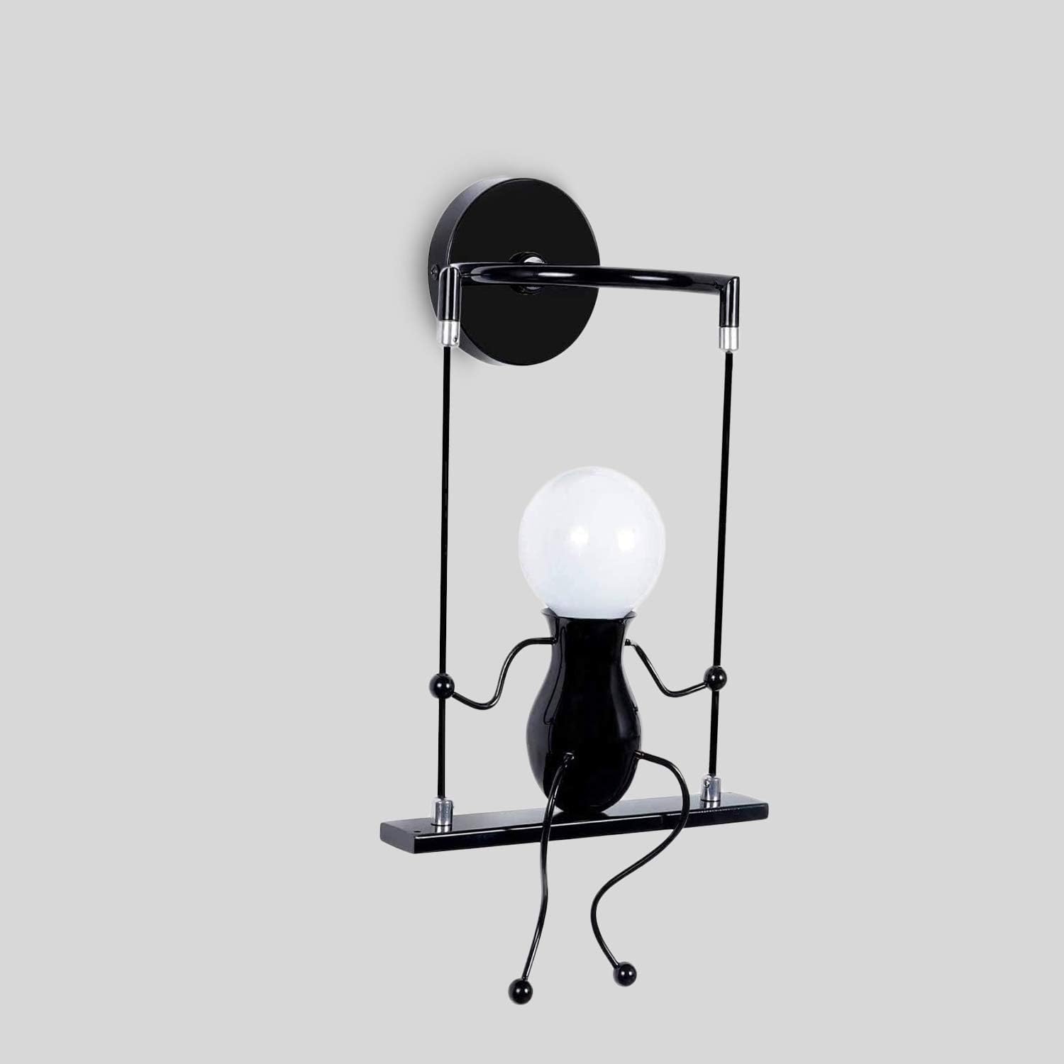 Goeco luz de la pared led interior, lámpara de cama para el columpio infantil, lámpara de pared interior creativa adecuada para pasillo del dormitorio