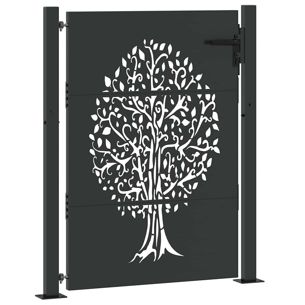 vidaXL Porte de Jardin Noir 110 x 155 cm Acier peint par poudre - 4