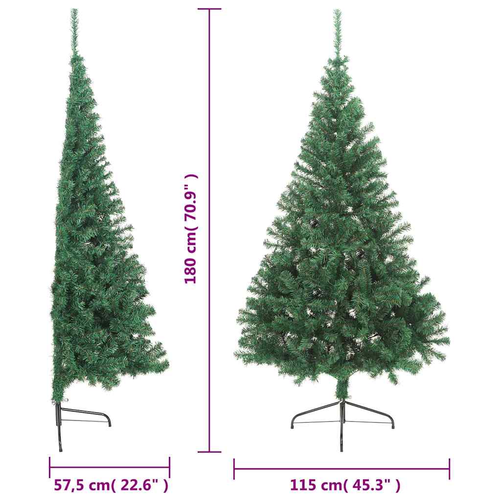 Árvore de Natal artificial meio 180 cm Verde PVC, 465 ramos, interno e externo protegido – ComfortXL - 3