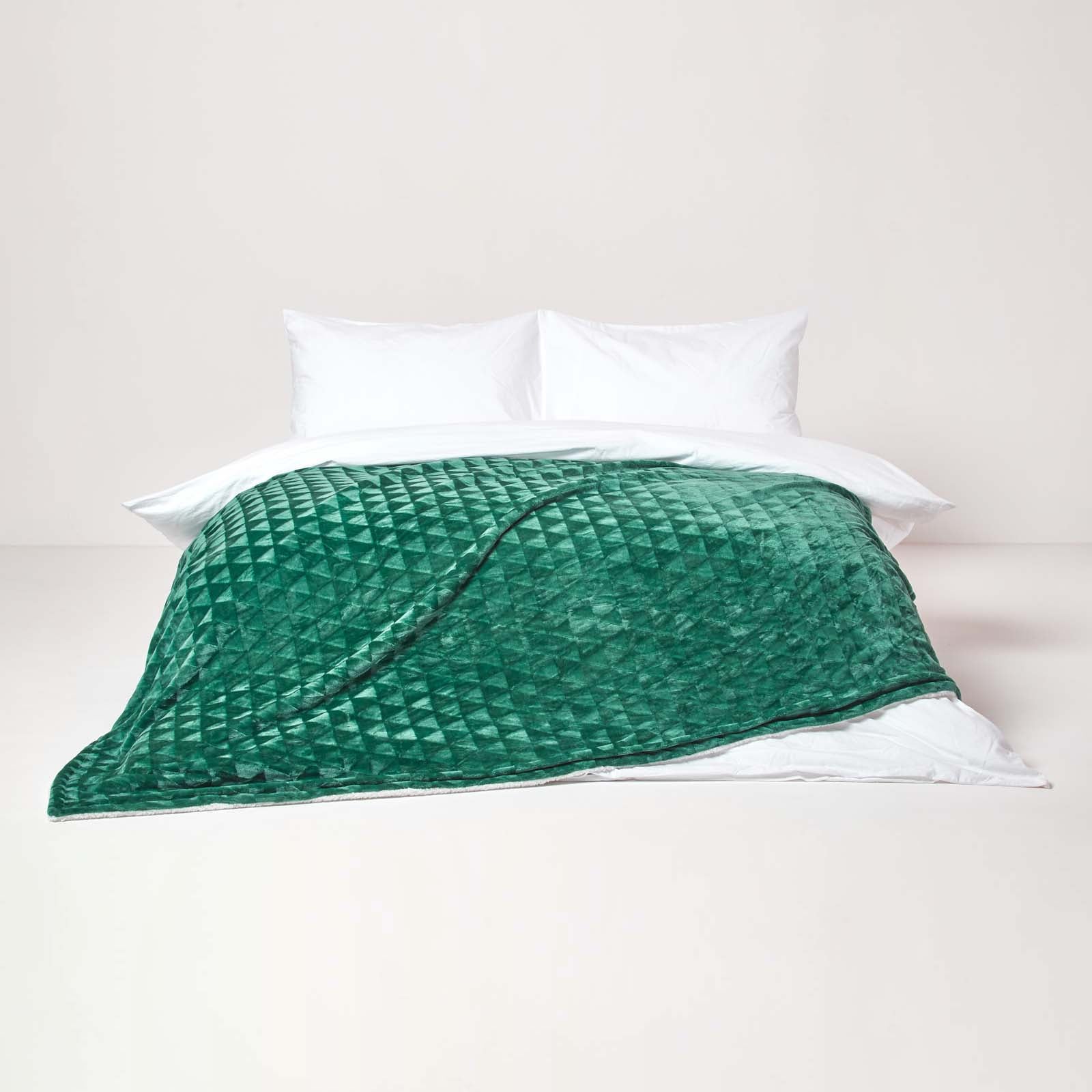 Homescapes Plaid polaire Vert et revers sherpa, 200 x 230 cm - 3