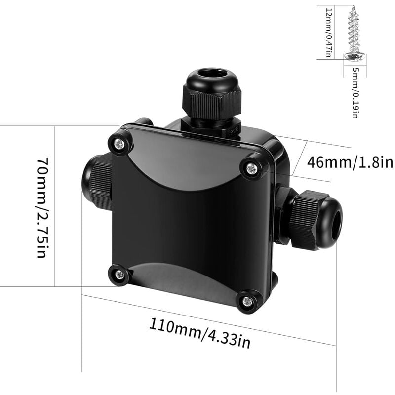 5 Pezzi Scatola Di Giunzione Impermeabile IP66 A 3 Vie - Connettore Per Cavi 6,5-10,5 Mm Per Esterno E LED
