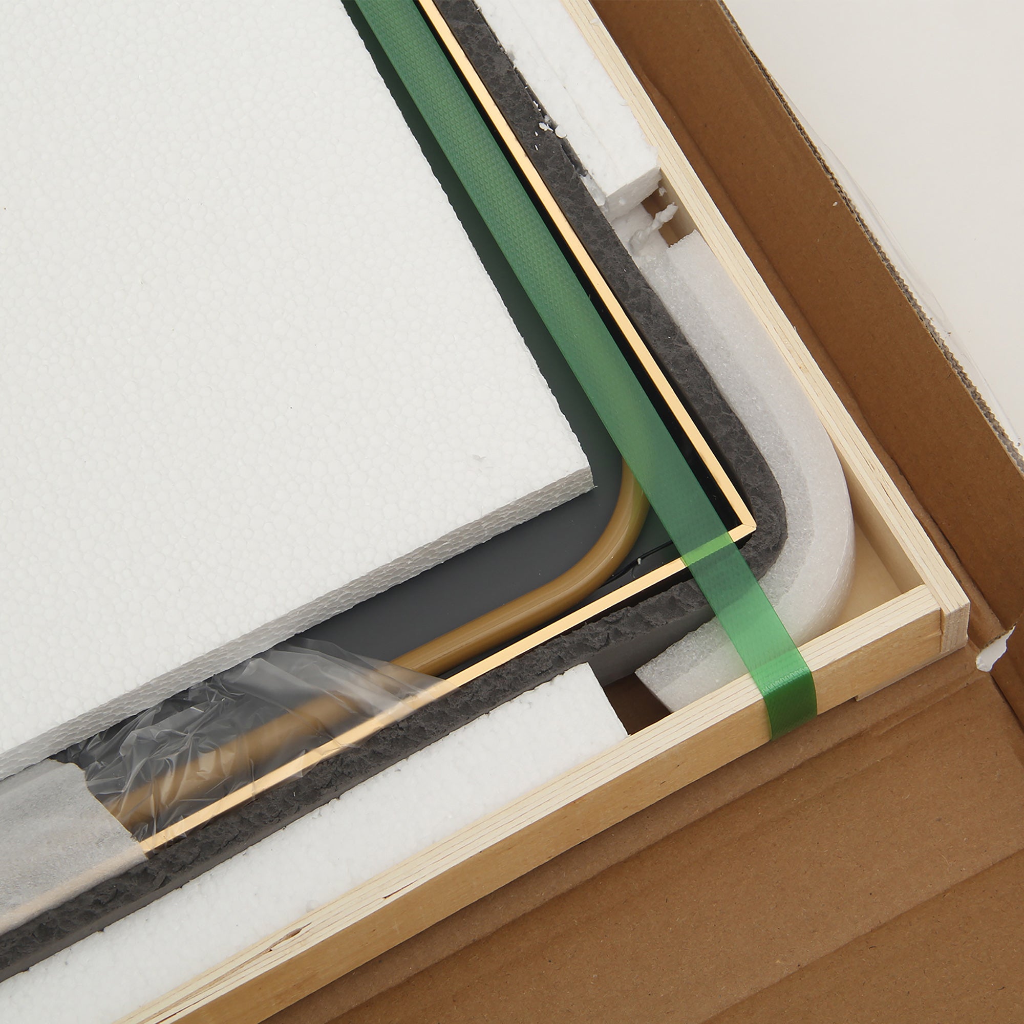 Grand miroir arche - COZY - Miroir sur pied et mural - verre trempé anti-explosion - 60x165 cm - alliage d'aluminium - rétro - doré - 5