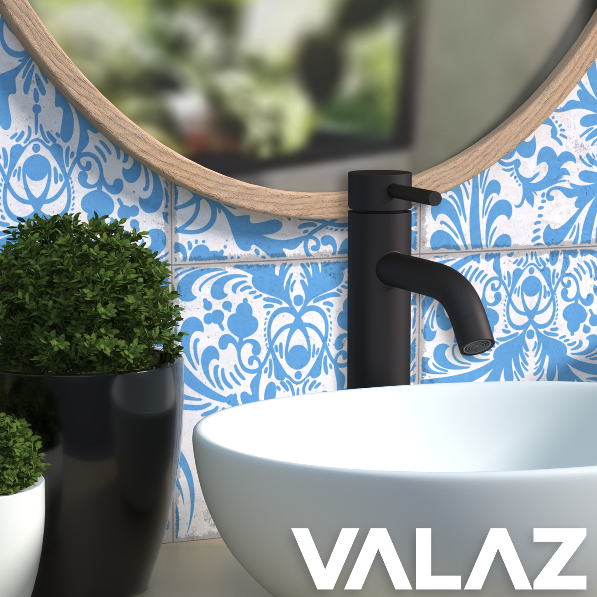 Valaz Robinet de lavabo haut pour évier rond monocommande noir - Série Jabalon - 3