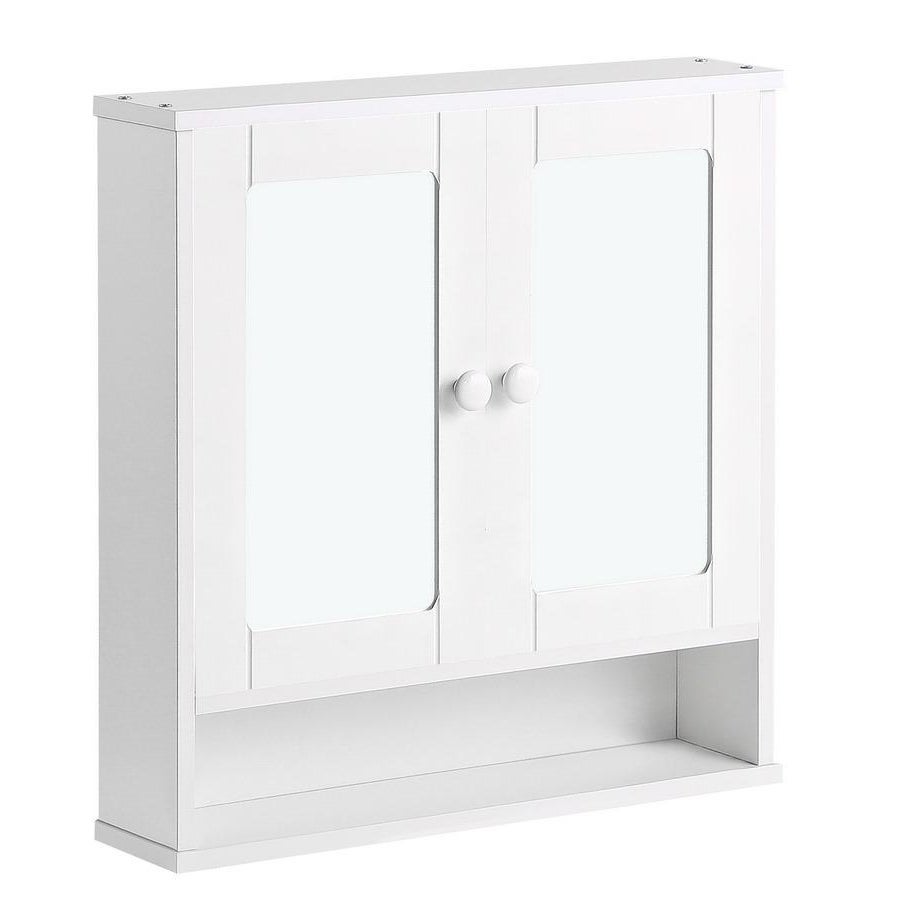 Mueble de baño 2 puertas efecto madera blanco 56x13x58cm