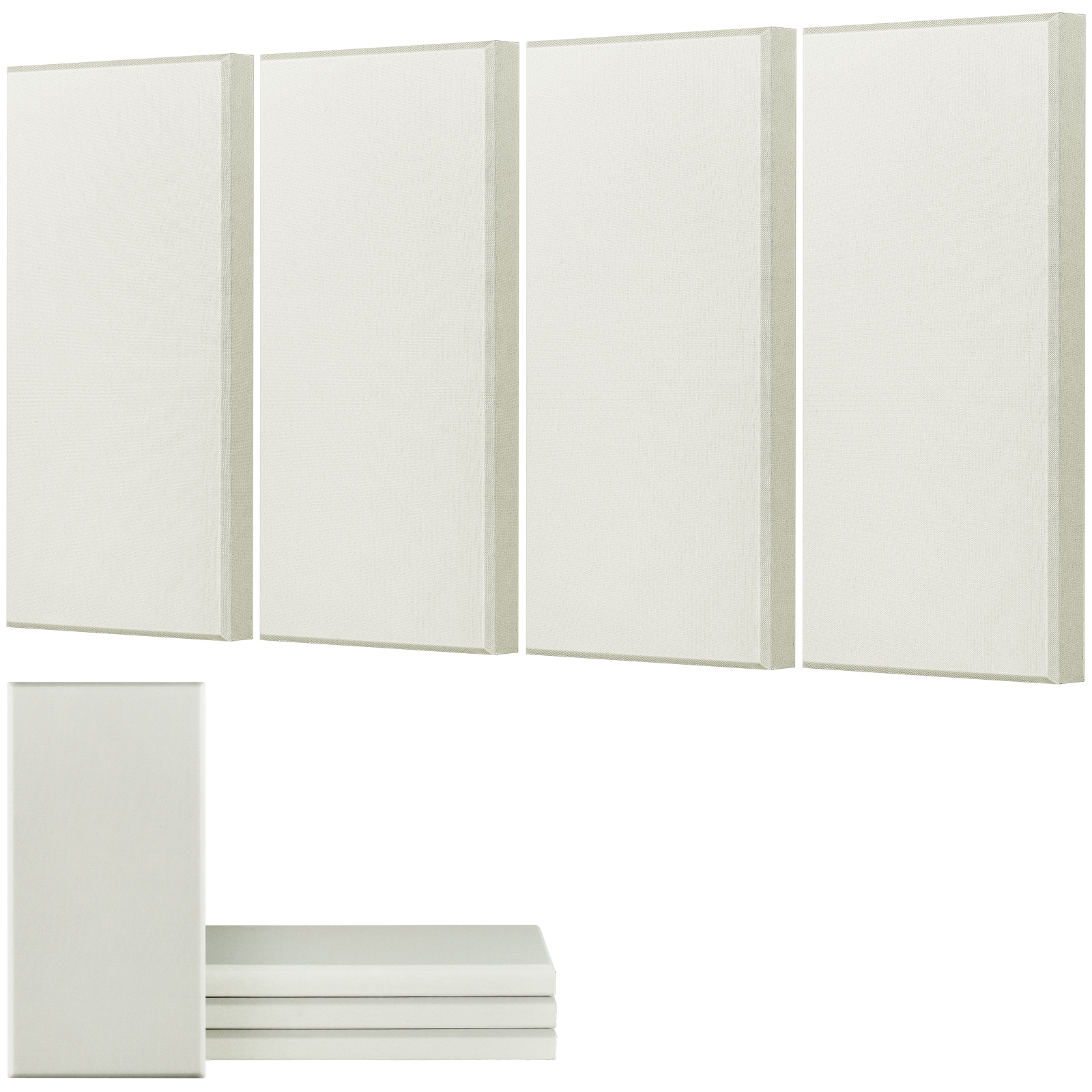 4 szt. Panele akustyczne Panele ścienne Samoprzylepne Włókno szklane 60x30x5cm Beżowe VEVOR