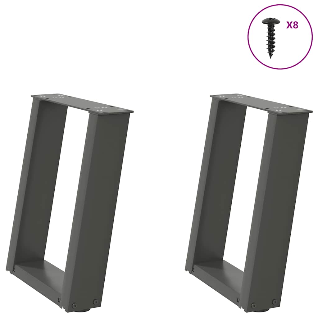 Nogi do stolika kawowego w kształcie litery U 2 szt. Antracyt 28x(42-43) cm Stal vidaXL