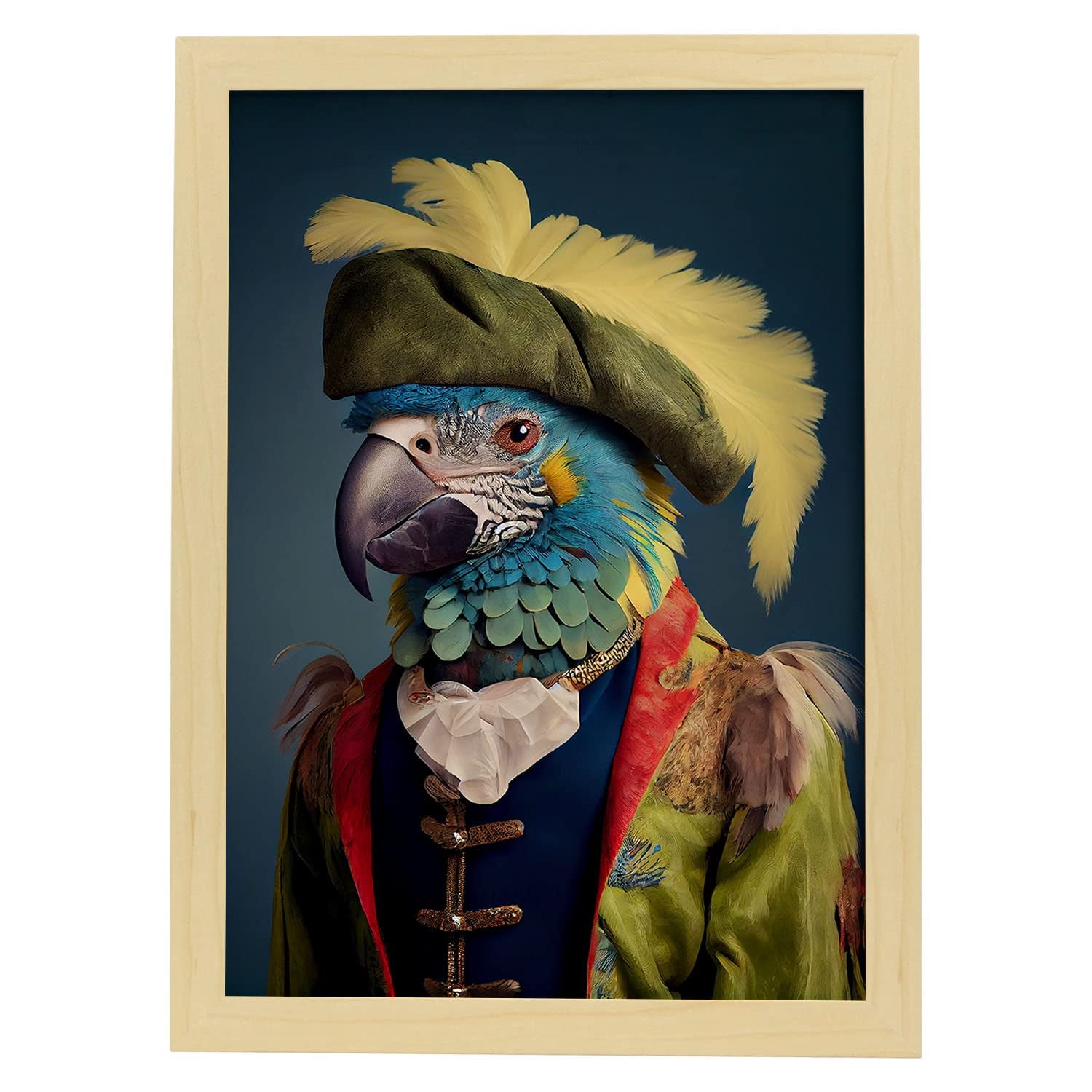 Nacnic poster de loro en estilo de fotografía a todo color divertidas ilustraciones realistas de animales con ropa humana a3 marcos madera